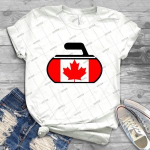 Canada Curling - Vintage Men's Shirt Tshirt For Women Classic Handmade Shirt Retro Graphic Tee