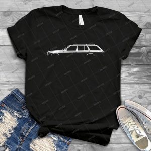 Car Silhouette For Mercedes W124 E-Class Station Wagon Enthusiasts - Gift Idea Shirt For Men Tee For Women Classic Retro Vintage Graphic T-Shirt