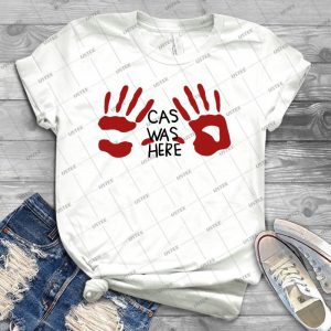 Castiel Was Here - Handsy - - Vintage Men's Shirt Tshirt For Women Classic Handmade Shirt Retro Graphic Tee