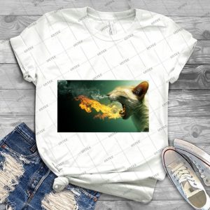 Cat Eat Fire - Best Unisex Trending Handmade T-shirt Gift Idea For Men T-shirt For Woman