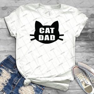 Cat T-Shirt Cat Dad - Vintage Men's Shirt Tshirt For Women Classic Handmade Shirt Retro Graphic Tee