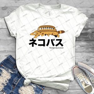 Catbus Travel New - Vintage Men's Shirt Tshirt For Women Classic Handmade Shirt Retro Graphic Tee