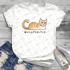 Cats Know Everything - Japanese 75 - Vintage Men's Shirt Tshirt For Women Classic Handmade Shirt Retro Graphic Tee