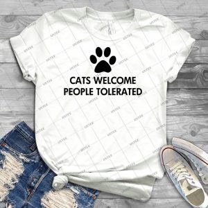 Cats Welcome People Tolerated Saying 21 - Trending Shirt For Women Vintage Retro Tee For Men Kid's T-Shirt Handmade Shirt