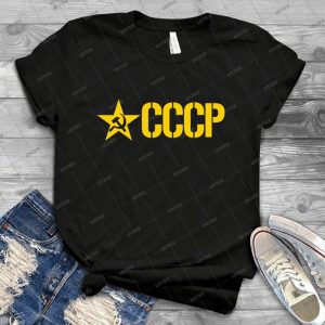 Cccp Stencil - Vintage Mens Shirt Tshirt For Women Classic Handmade Shirt Retro Graphic Tee