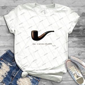 Ceci N Est Pas Une Pipe 77 - Vintage Men's Shirt Tshirt For Women Classic Handmade Shirt Retro Graphic Tee