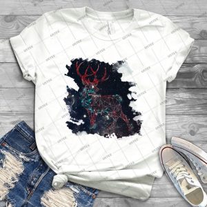 Celestial Deer 88 - Vintage Men's Shirt Tshirt For Women Classic Handmade Shirt Retro Graphic Tee