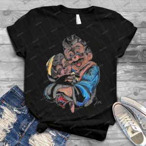 Charcoal And Oil - Geppetto And Pinocchio 67 - Vintage Mens Shirt Tshirt For Women Classic Handmade Shirt Retro Graphic Tee