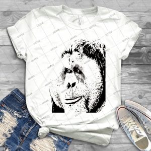 Cheeky Orangutan - Vintage Men's Shirt Tshirt For Women Classic Handmade Shirt Retro Graphic Tee