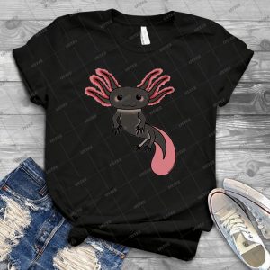 Chibi Axolotl 53 - Vintage Mens Shirt Tshirt For Women Classic Handmade Shirt Retro Graphic Tee