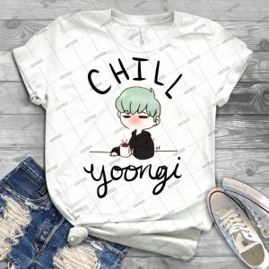 Chill Min Yoongi - Vintage Men's Shirt Tshirt For Women Classic Handmade Shirt Retro Graphic Tee