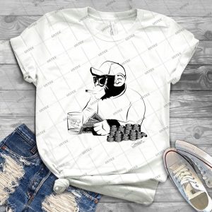 Chimp Poker 61 - Vintage Men's Shirt Tshirt For Women Classic Handmade Shirt Retro Graphic Tee