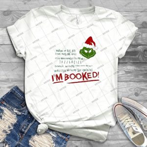 Christmas Grinch I M Booked Baseball T-Shirt - Gift Idea Shirt For Men Tee For Women Classic Retro Vintage Graphic T-Shirt