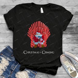 Christmas Is Coming Santa On Candy Cane Throne  84 - Gift Idea Shirt For Men Tee For Women Classic Retro Vintage Graphic T-Shirt