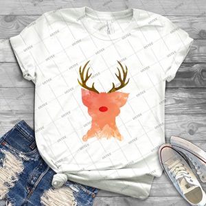 Christmas Pig Inspired Silhouette - Gift Idea Shirt For Men Tee For Women Classic Retro Vintage Graphic T-Shirt