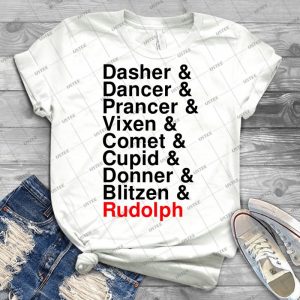 Christmas Reindeer And Rudolph - Vintage Men's Shirt Tshirt For Women Classic Handmade Shirt Retro Graphic Tee