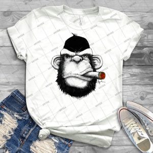 Cigar Monkey - Vintage Men's Shirt Tshirt For Women Classic Handmade Shirt Retro Graphic Tee