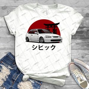 Civic Ek - White - - Best Unisex Trending Handmade T-shirt Gift Idea For Men T-shirt For Woman