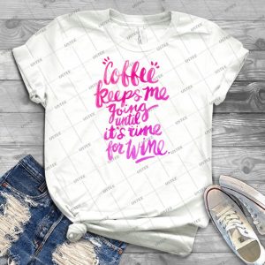 Coffee  Wine  Pink Ombr 49 - Trending Shirt For Women Vintage Retro Tee For Men Kid's T-Shirt Handmade Shirt