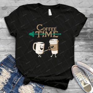 Coffee Time  24 - Vintage Mens Shirt Tshirt For Women Classic Handmade Shirt Retro Graphic Tee