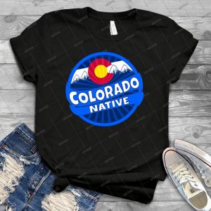 Colorado Native Flag Burst Logo 60 - Vintage Mens Shirt Tshirt For Women Classic Handmade Shirt Retro Graphic Tee