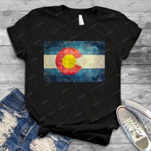 Colorado State Flag With Vintage Retro Style Treatment 48 - Best Unisex Trending Handmade T-shirt Gift Idea For Men T-shirt For Woman