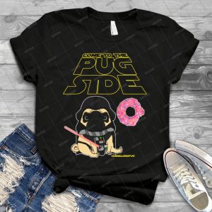Come To The Pug Side 36 - Vintage Mens Shirt Tshirt For Women Classic Handmade Shirt Retro Graphic Tee