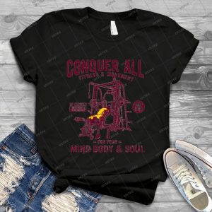 Conquer All Mind Body  Soul Fitness Design 26 - Vintage Mens Shirt Tshirt For Women Classic Handmade Shirt Retro Graphic Tee