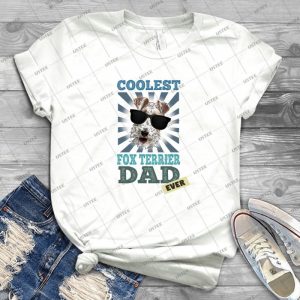 Coolest Fox Terrier Dad Ever Dog Lover 42 - Vintage Men's Shirt Tshirt For Women Classic Handmade Shirt Retro Graphic Tee