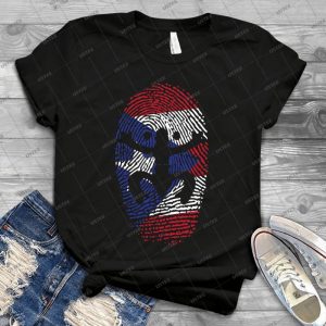 Coqui Puerto Rico Flag Identity Finger Print - Vintage Mens Shirt Tshirt For Women Classic Handmade Shirt Retro Graphic Tee