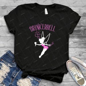 Couleur Rose Drinkerbell - Vintage Mens Shirt Tshirt For Women Classic Handmade Shirt Retro Graphic Tee