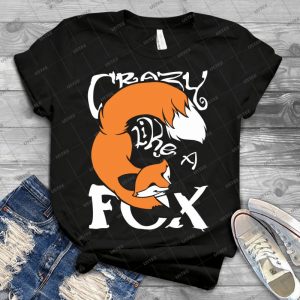 Crazy Like A Fox - Orange - 78 - Vintage Mens Shirt Tshirt For Women Classic Handmade Shirt Retro Graphic Tee