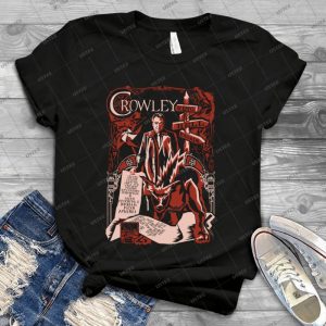 Crowley Woodcut 7 - Vintage Mens Shirt Tshirt For Women Classic Handmade Shirt Retro Graphic Tee
