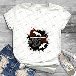 Crows Before Hoes-Got - Vintage Men's Shirt Tshirt For Women Classic Handmade Shirt Retro Graphic Tee