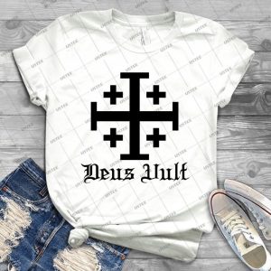 Crusader Cross-Deus Vult - Gift Idea Shirt For Men Tee For Women Classic Retro Vintage Graphic T-Shirt