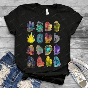 Crystals 53 - Vintage Mens Shirt Tshirt For Women Classic Handmade Shirt Retro Graphic Tee
