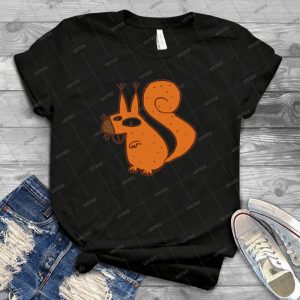 Cute Cartoon Squirrel 17 - Vintage Mens Shirt Tshirt For Women Classic Handmade Shirt Retro Graphic Tee