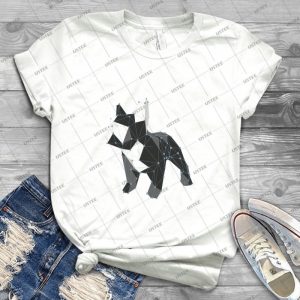 Cute Little French Bulldog Low Poly 8 - Gift Idea Shirt For Men Tee For Women Classic Retro Vintage Graphic T-Shirt