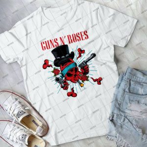 Cute Red Skull Guns N Roses Appetite For Destruction T Shirt - Rock T-Shirts For Men - Vintage Guns N Roses T Shirts For Women Handmade Shirt