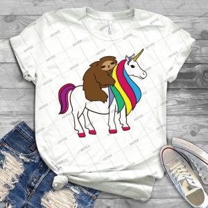 Cute Unicorn Sloth Rainbow Shirt For Girls Women - Best Unisex Trending Handmade T-shirt Gift Idea For Men T-shirt For Woman