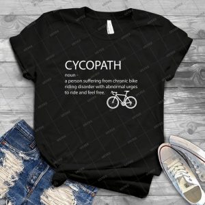 Cycling Funny Design-Cycopath Noun - Vintage Mens Shirt Tshirt For Women Classic Handmade Shirt Retro Graphic Tee