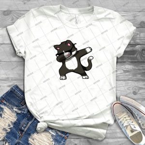 Dabbing Cat Funny Shirt Dab Hip Hop Dabbing Kitten - Vintage Men's Shirt Tshirt For Women Classic Handmade Shirt Retro Graphic Tee