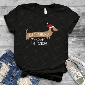 Dachshund Through The Snow 4 - Best Unisex Trending Handmade T-shirt Gift Idea For Men T-shirt For Woman