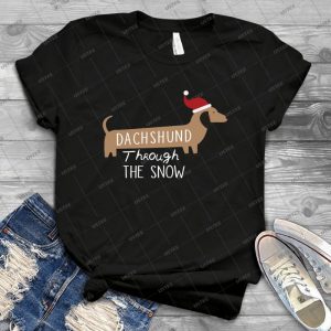 Dachshund Through The Snow 4 - Gift Idea Shirt For Men Tee For Women Classic Retro Vintage Graphic T-Shirt
