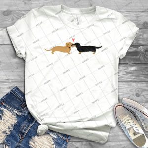 Dachshunds Love 49 - Vintage Men's Shirt Tshirt For Women Classic Handmade Shirt Retro Graphic Tee