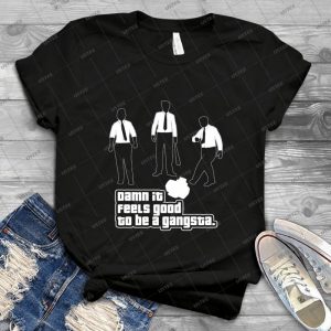 Damn It Feels Good To Be A Gangsta Dark - Vintage Mens Shirt Tshirt For Women Classic Handmade Shirt Retro Graphic Tee