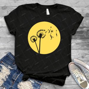 Dandylion Flight-Reversed Circular - Vintage Mens Shirt Tshirt For Women Classic Handmade Shirt Retro Graphic Tee