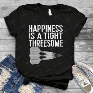 Darts- Happiness Is A Tight Threesome - Vintage Mens Shirt Tshirt For Women Classic Handmade Shirt Retro Graphic Tee