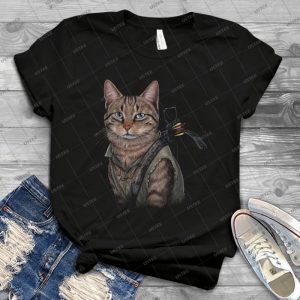 Daryl Dixon Cat 46 - Vintage Mens Shirt Tshirt For Women Classic Handmade Shirt Retro Graphic Tee