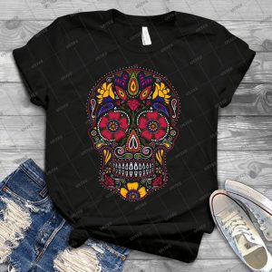 Day Of The Dead Sugar Skull Dark 12 - Trending Shirt For Women Vintage Retro Tee For Men Kid's T-Shirt Handmade Shirt